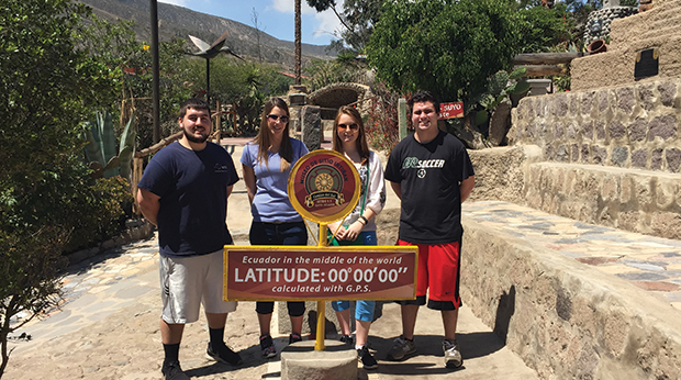 La Roche University students on a study abroad trip in Ecuador.